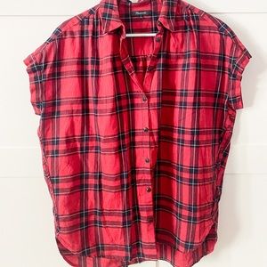 Madewell Short Sleeve Plaid Top